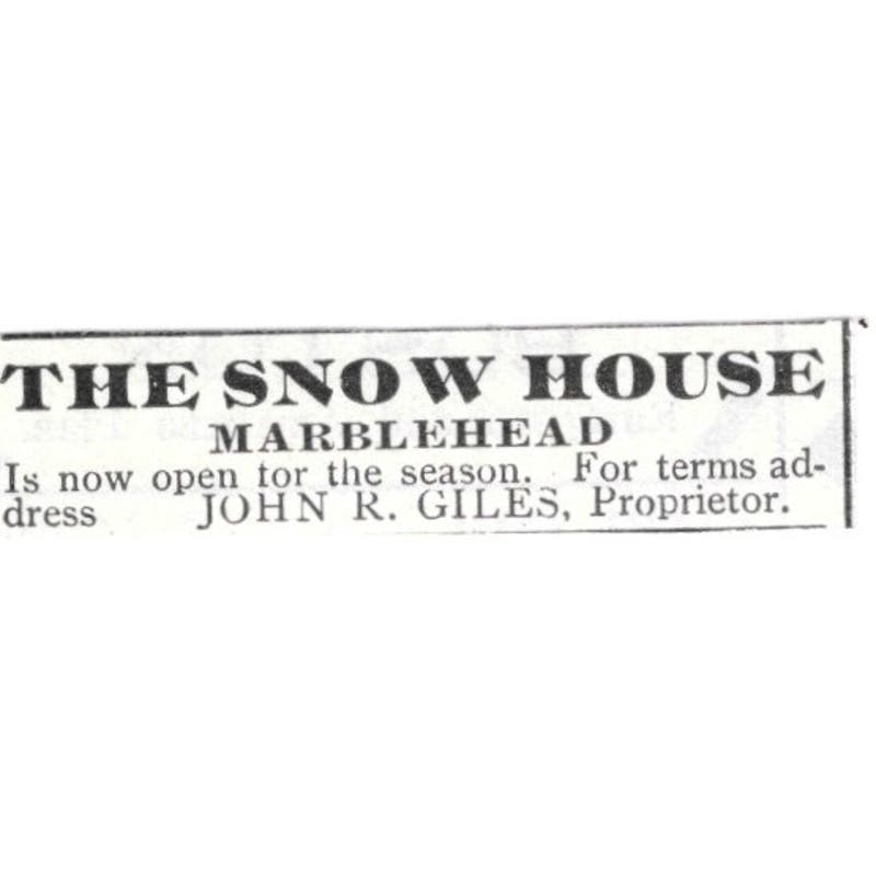 The Snow House Marblehead John R. Giles c1918 Original Advertisement AE5-SV2
