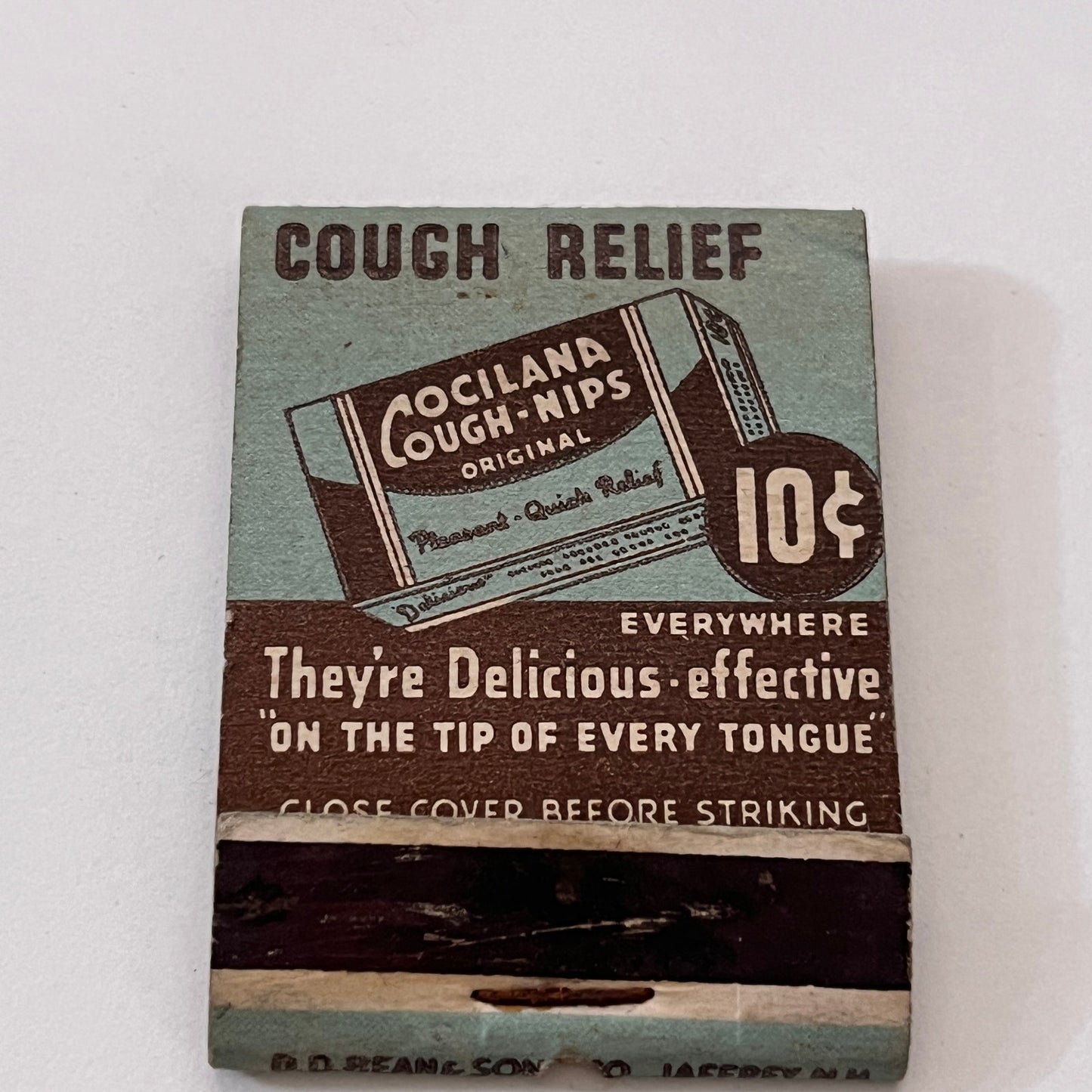 Cocilana Cough-Nips Cough Relief Vintage Matchbook Cover TB6-MB1-6