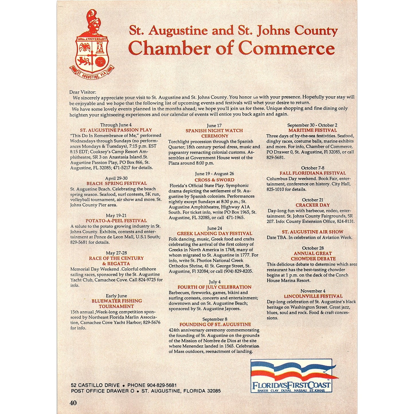 Flagler College St. Augustine FL 1989 Ad AF9-13