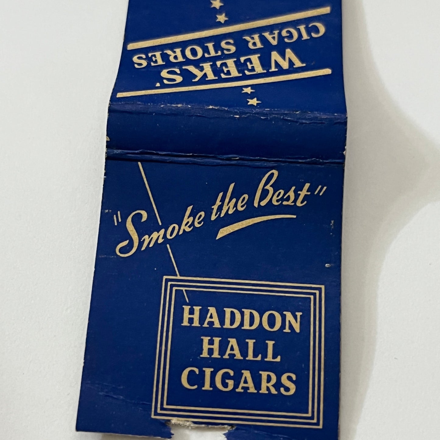 Weeks' Cigar Stores Hartford CT Haddon Hall Cigars Matchbook Cover TB6-MB1-12
