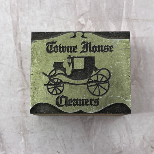 Retro Town House Cleaners Vintage Letterpress Printers Block Plate SF5
