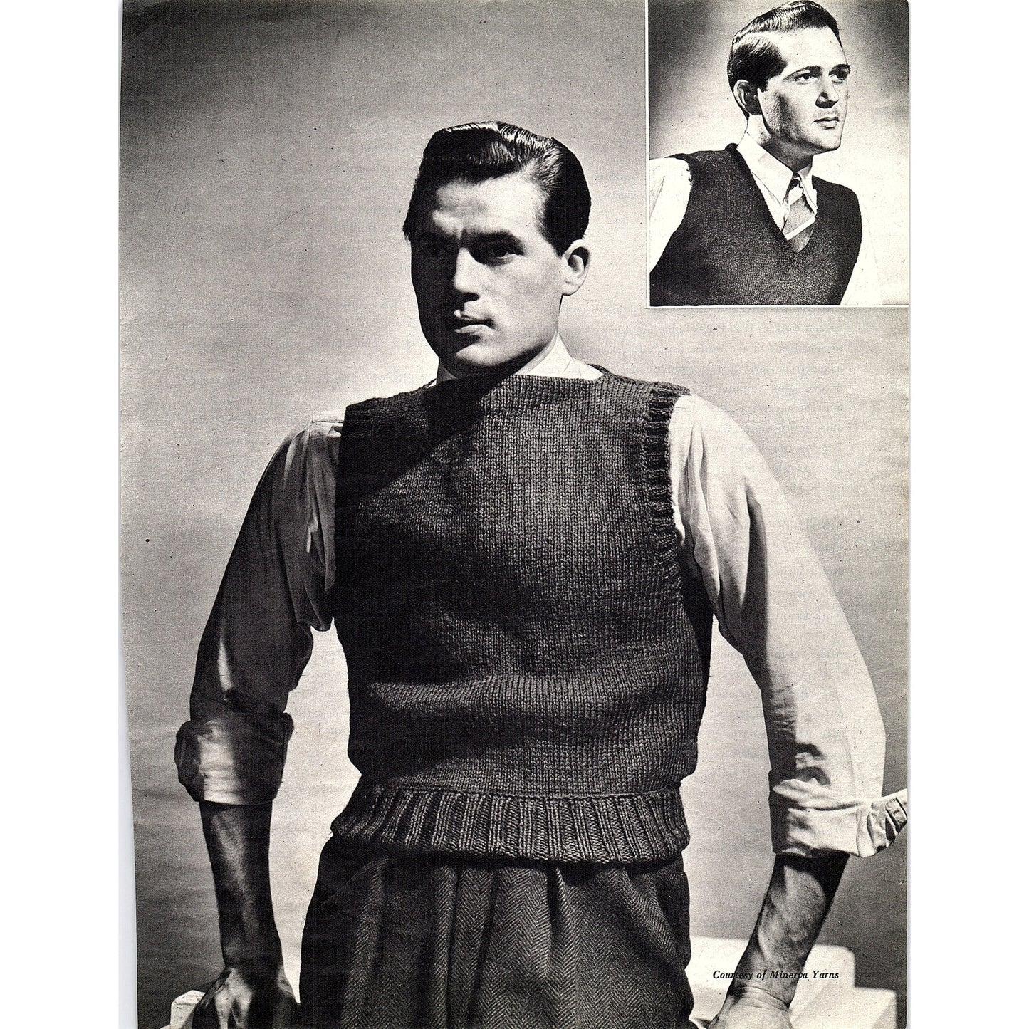 Sherrill Twin Sweater Set Size 16 1945 Knitting Pattern AG3-8