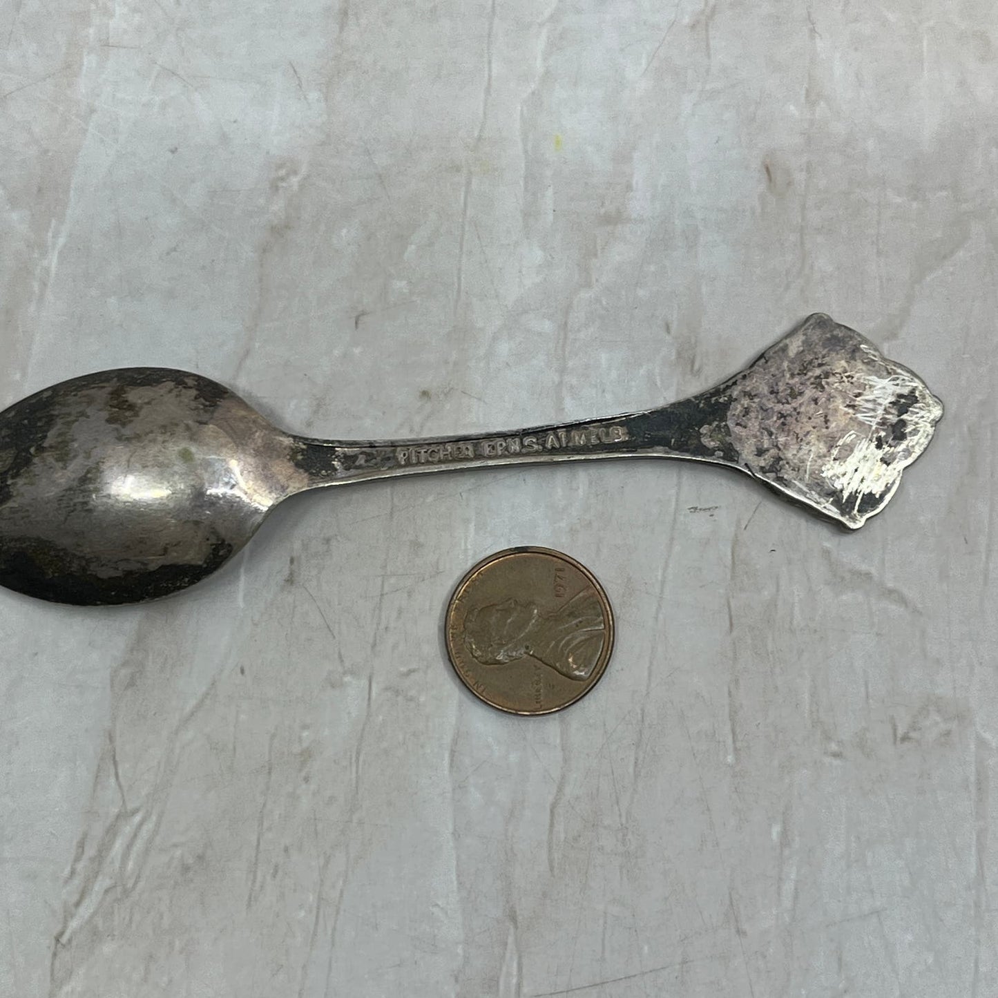 Vintage Paynesville Fish Pitcher EPNS.AI.MELB Souvenir Spoon TG9-SP