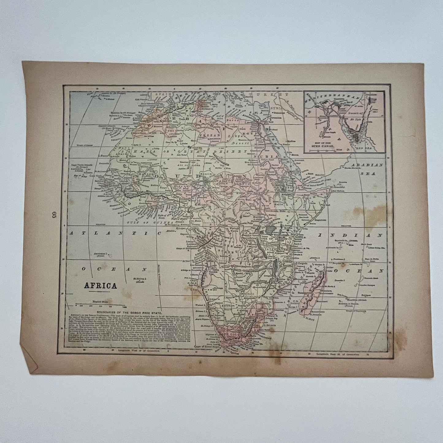 Map of Australia & Africa 1894 Map SV1-6