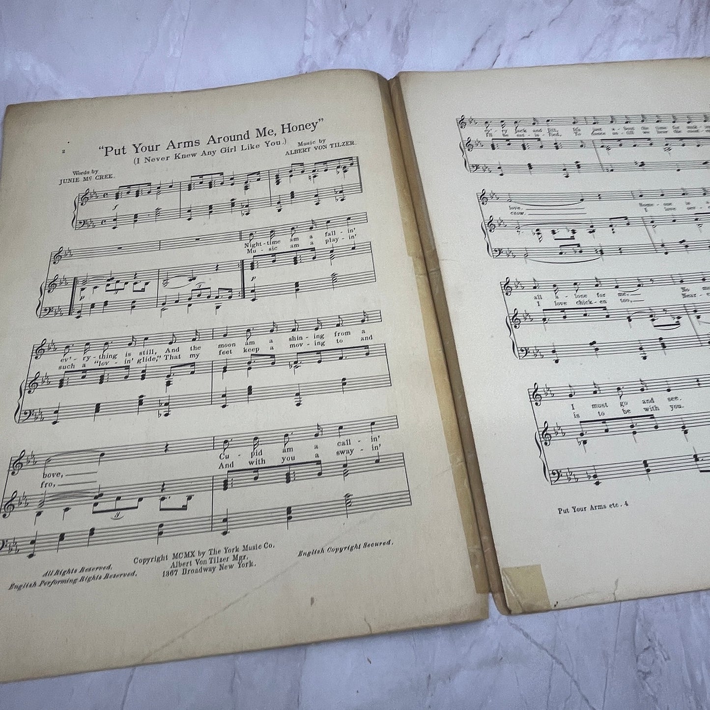 Put Your Arms Around Me Honey Alta Virginia Houston 1910 Sheet Music V16