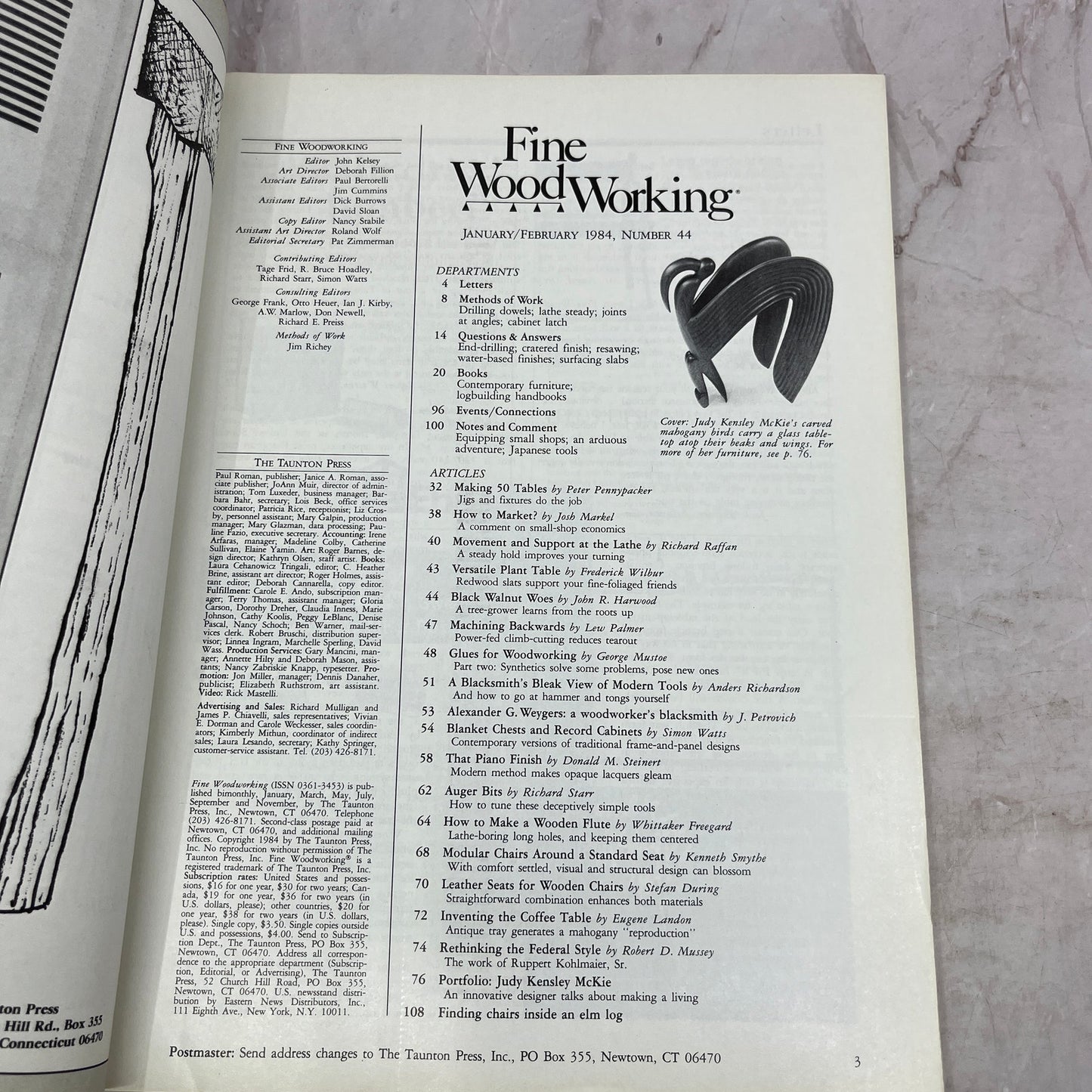 Judy Kensley McKie Furniture - Jan/Feb 1984 No 44 Fine Woodworking Magazine M35