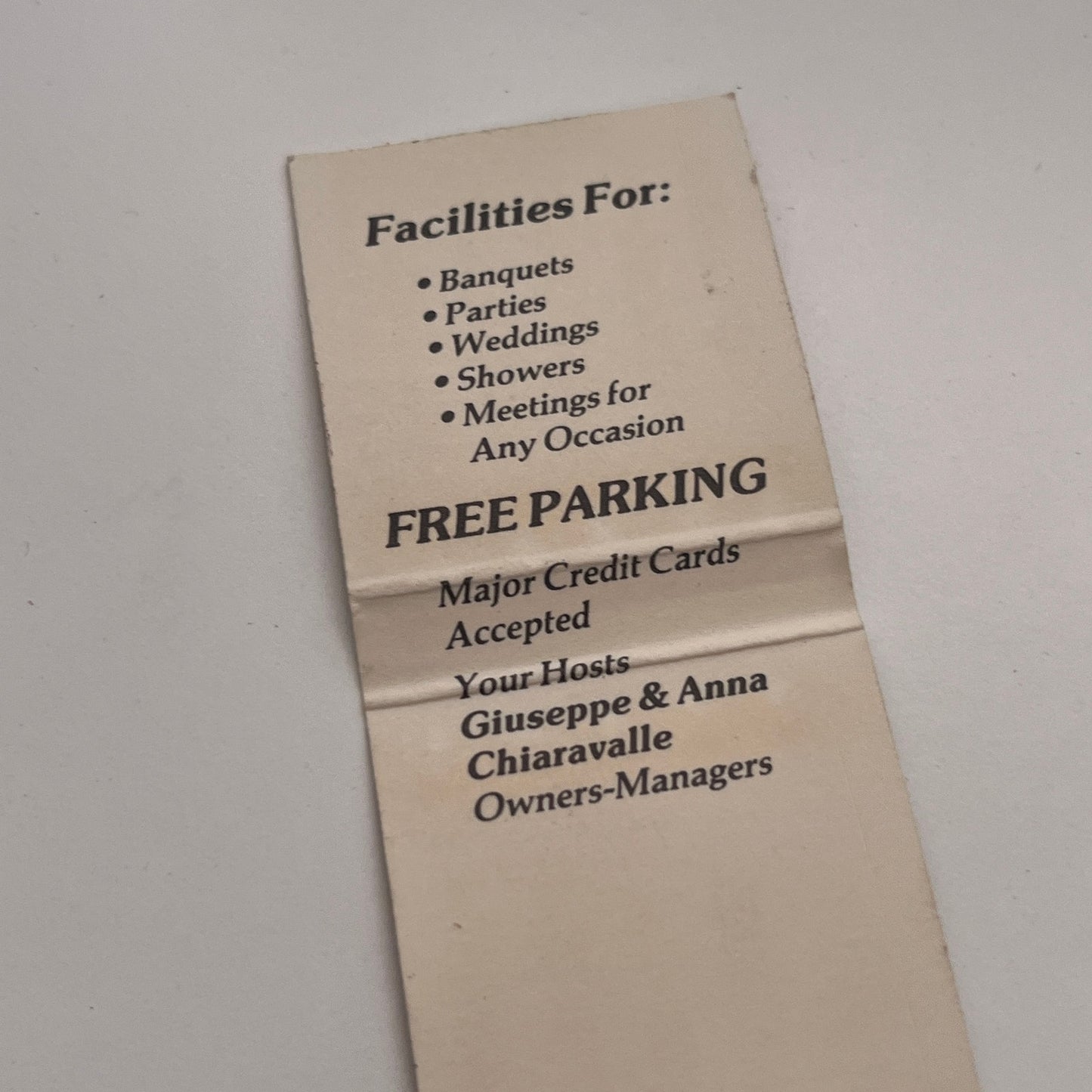 Luigi's Ristorante Giuseppe & Anna Chiaravalle NY Vtg Matchbook Cover TB8-MB-4