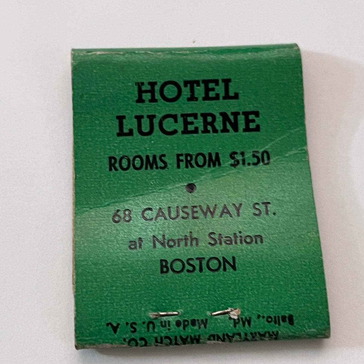 Cafe Lucerne John B Piscopo Hotel Lucerne Boston Vtg Matchbook Cover TB6-MB1-6