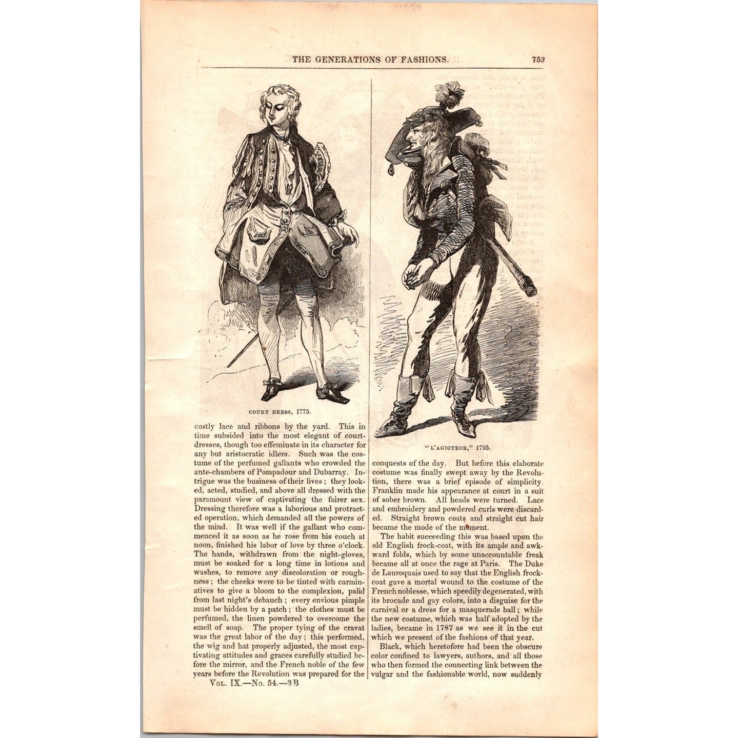 The Generations of Fashions - Ladies Fashion 7 Pages 1854 Article I19