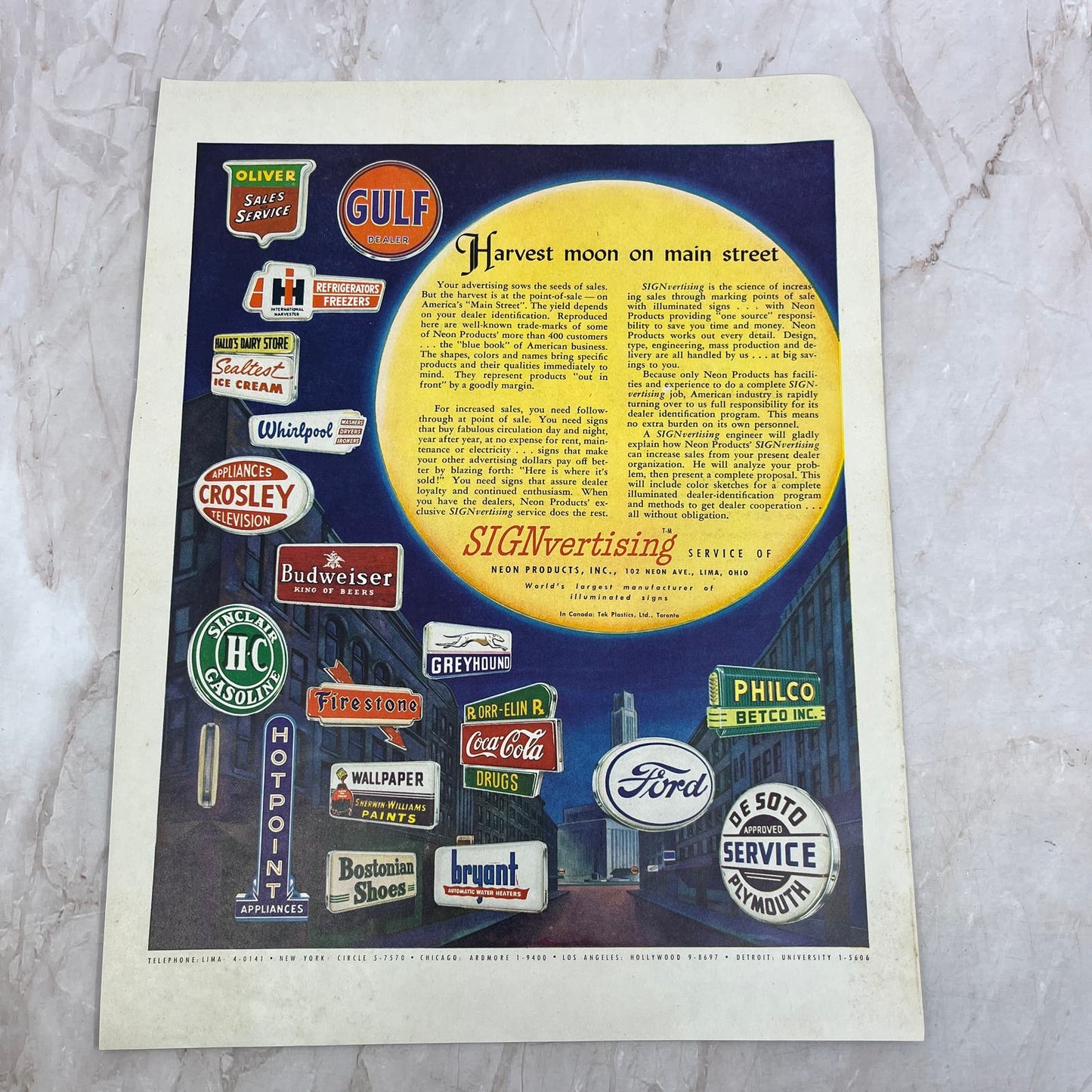 Neon Products Inc Signvertising Lima Ohio 1951 Magazine Ad FL6-10