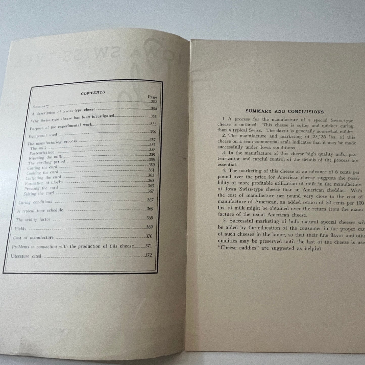 Iowa Swiss-Type Cheese 1938 Ames IA Farmers Bulletin Booklet TK2-XB3