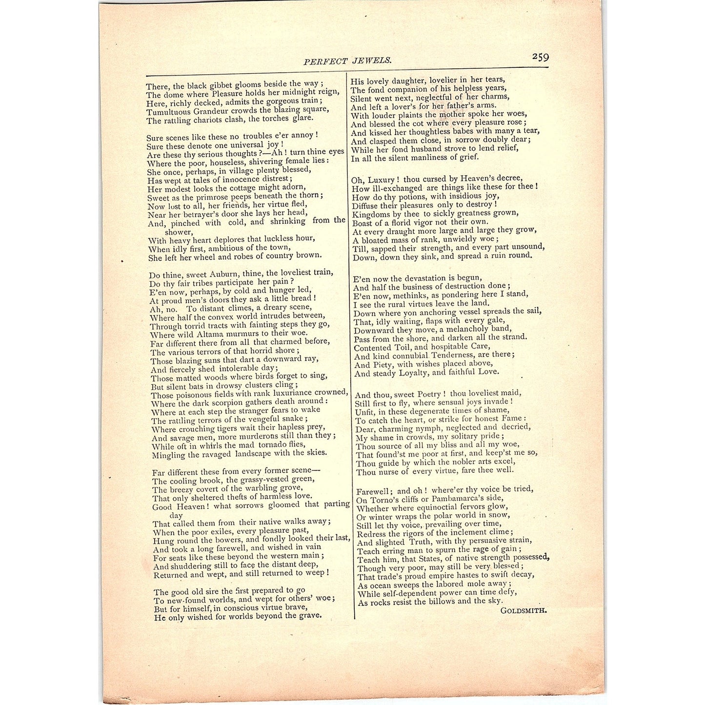 The Deserted Village Part First - Goldsmith 3 Pages 1884 Poem TA5-CJ-4