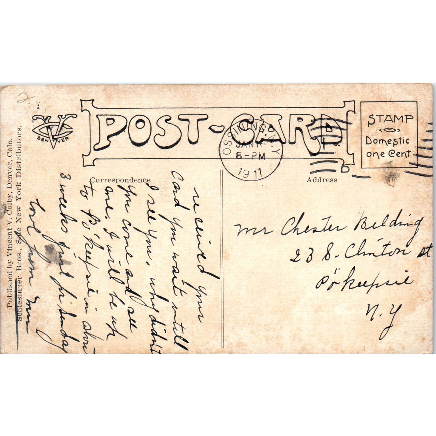 Pug Puppy I Guess Nobody Loves Me Vincent Colby Illustration 1909 Postcard PD2