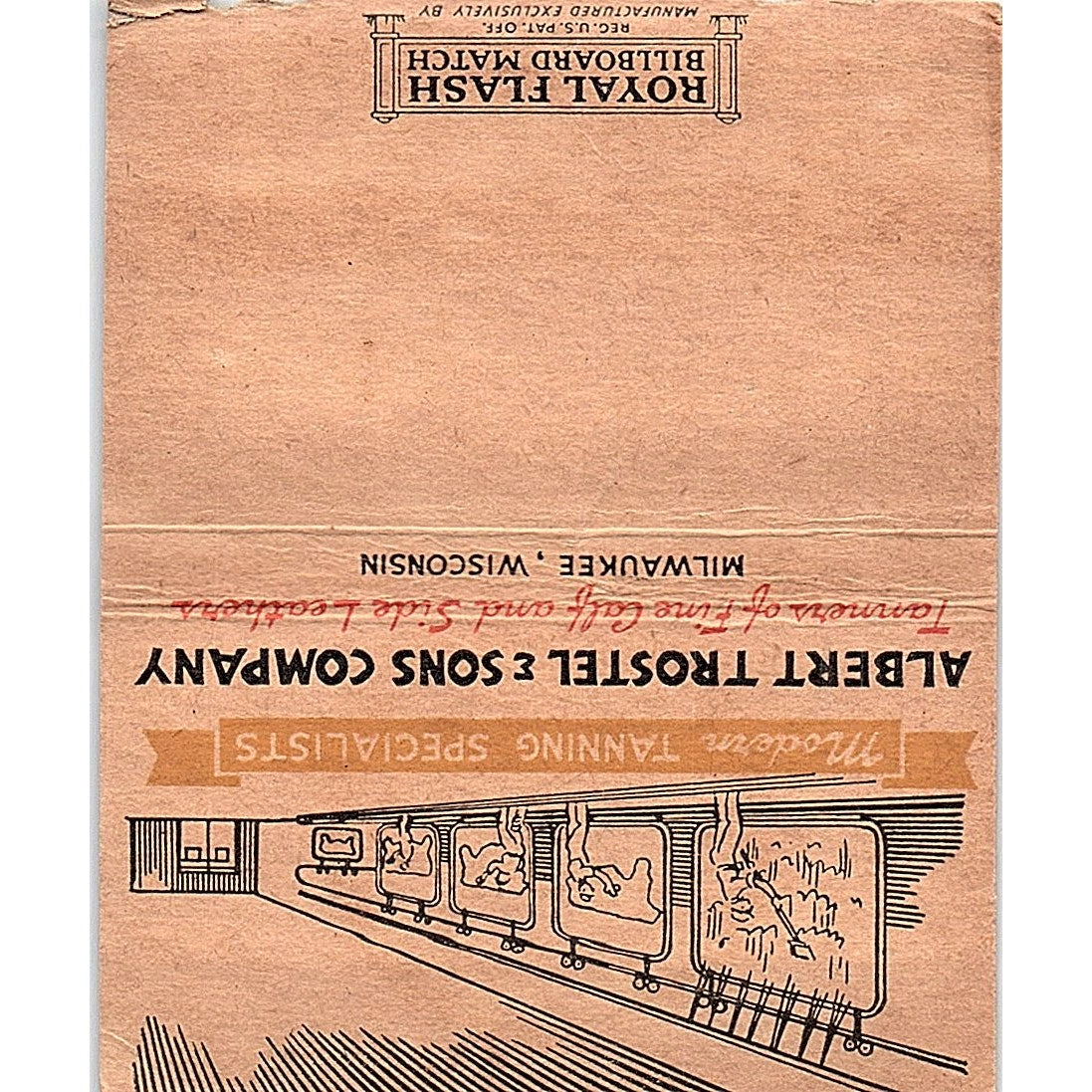 Albert Trostel & Sons Co Milwaukee WI Vintage Large Matchbook Cover TH2-Y2