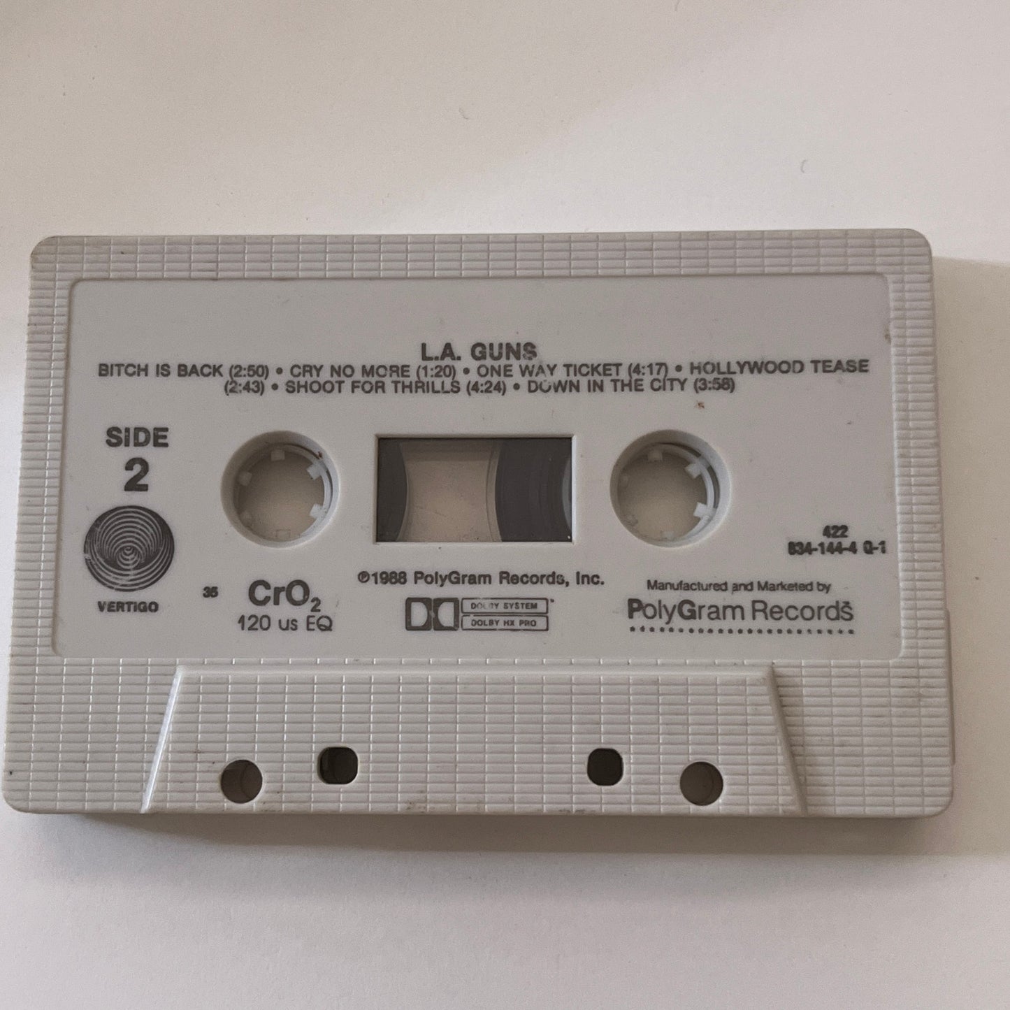 L.A. Guns Self-Titled Cassette Tape TB6-OT2