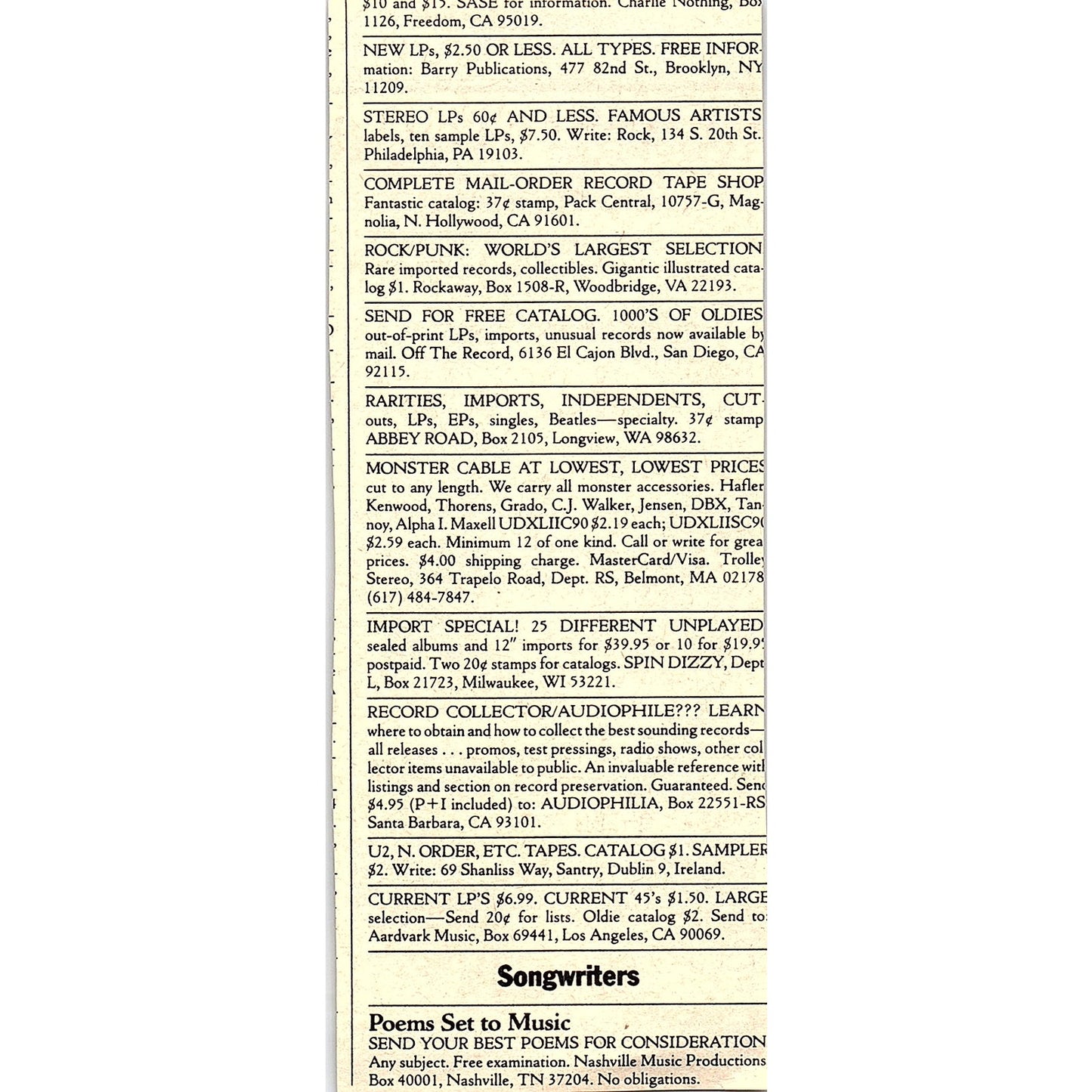 Incognito Sunglasses Royal Oak Michigan 1984 Ad AF8-H1