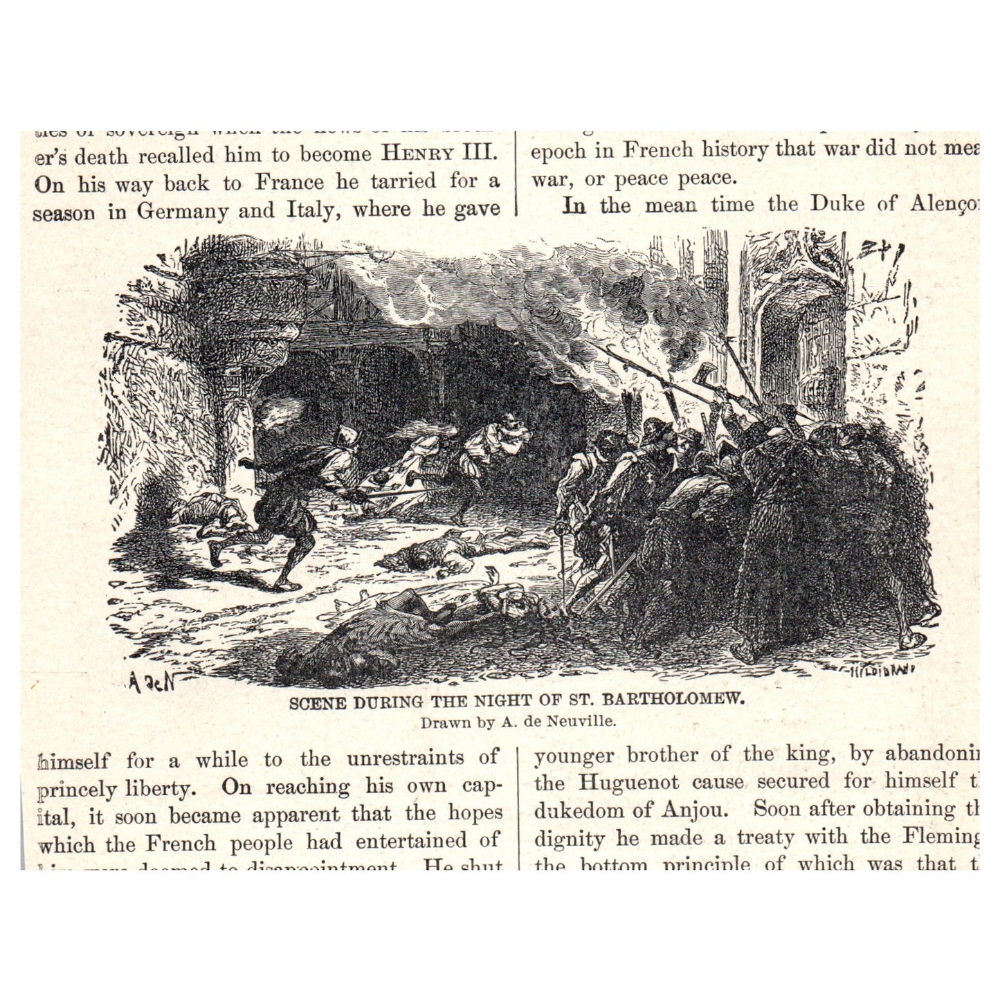 The Morning After St. Bartholomew A. De Neuville 1911 Engraving Print AF5-9