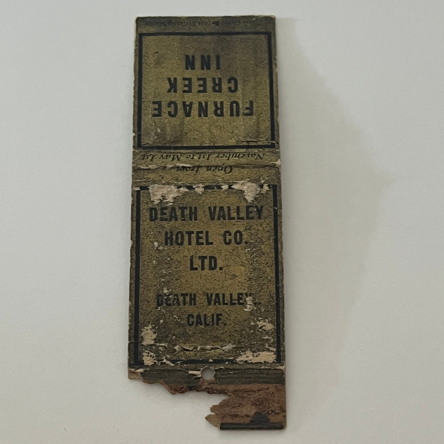 Furnace Creek Inn Death Valley CA Matchbook Cover TB6-MB2-4