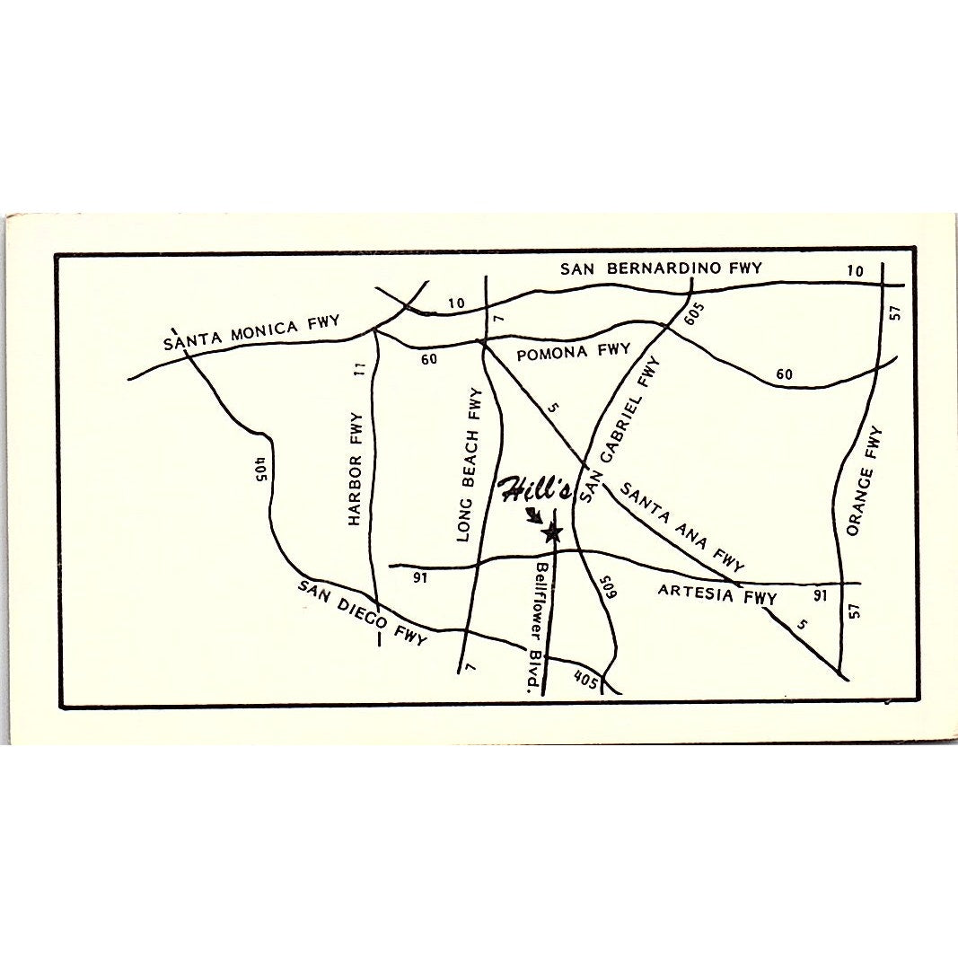 Hill's Western Ship Robert Hill Bellflower CA Vintage Business Card SC9-B5