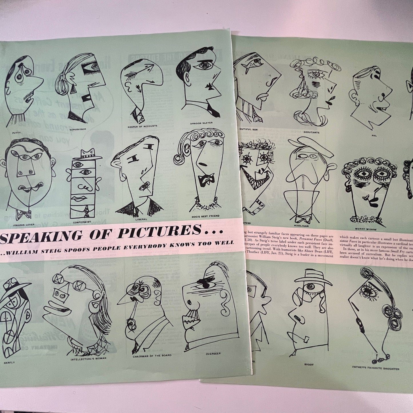 Cartoonist William Steig Spoofs 2 Pages 1940s WWII Era Article V29-5