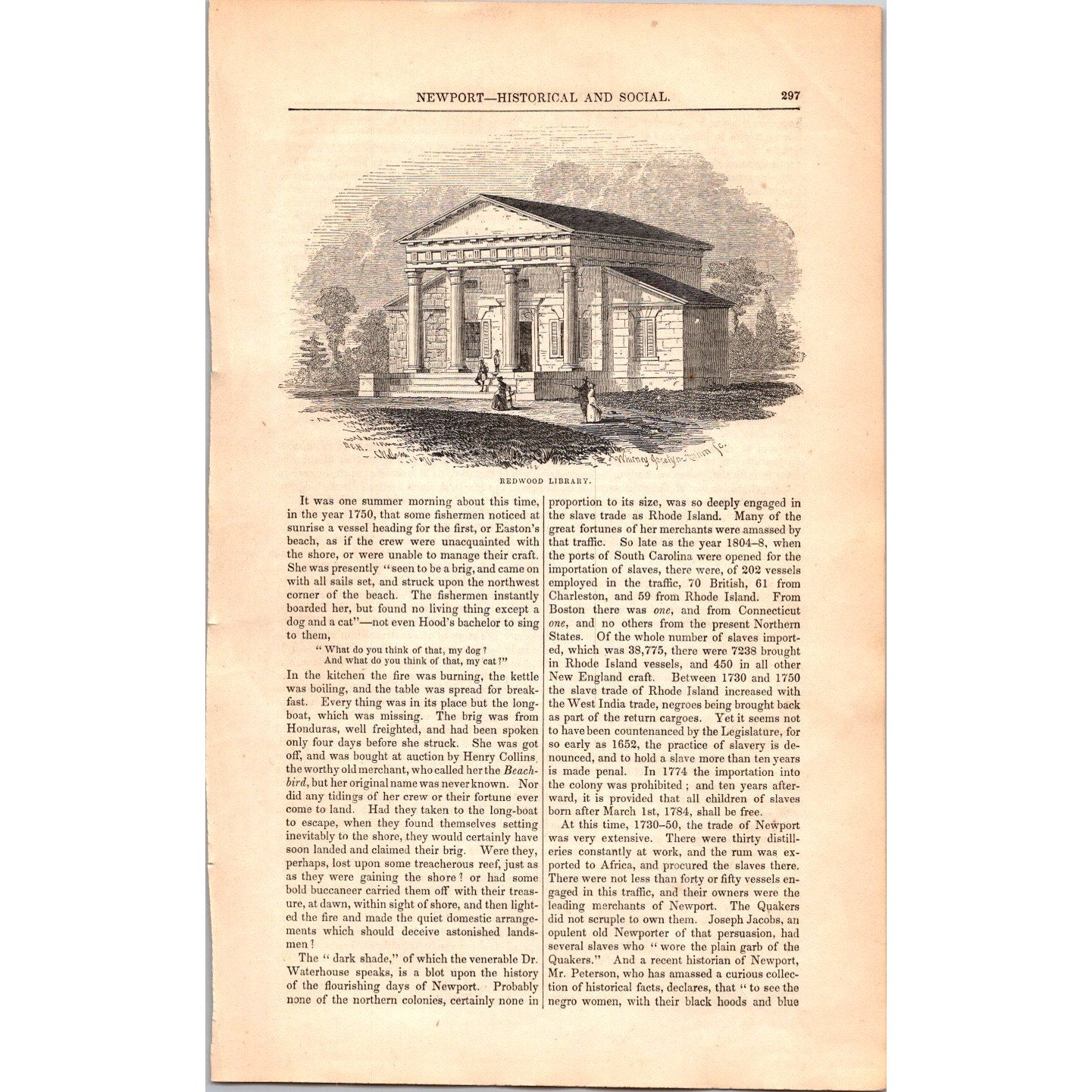 Newport Rhode Island Historical & Social Traveler- 15 Pages 1854 Article I19