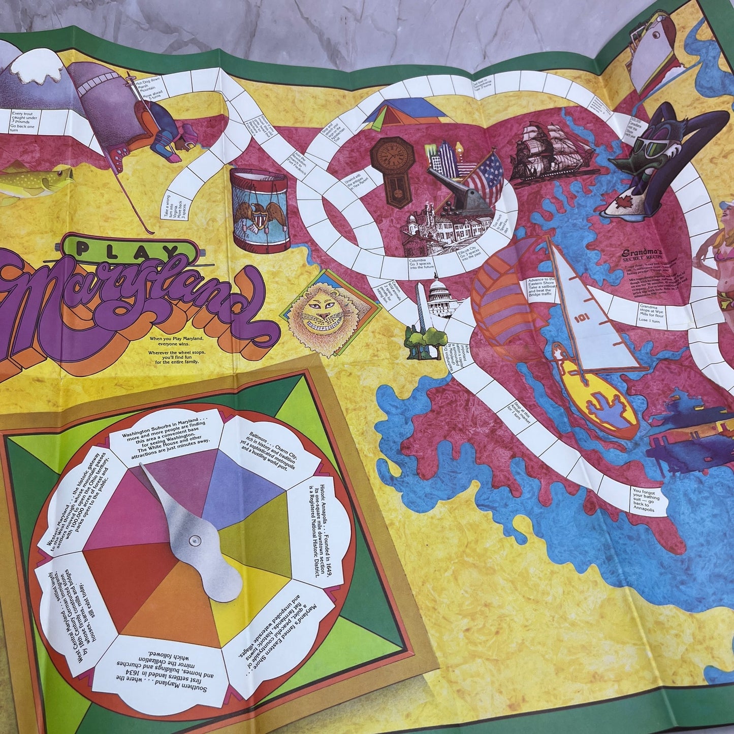 1975 Play Maryland Fold Out Map and Travel Guide TH9-LX1