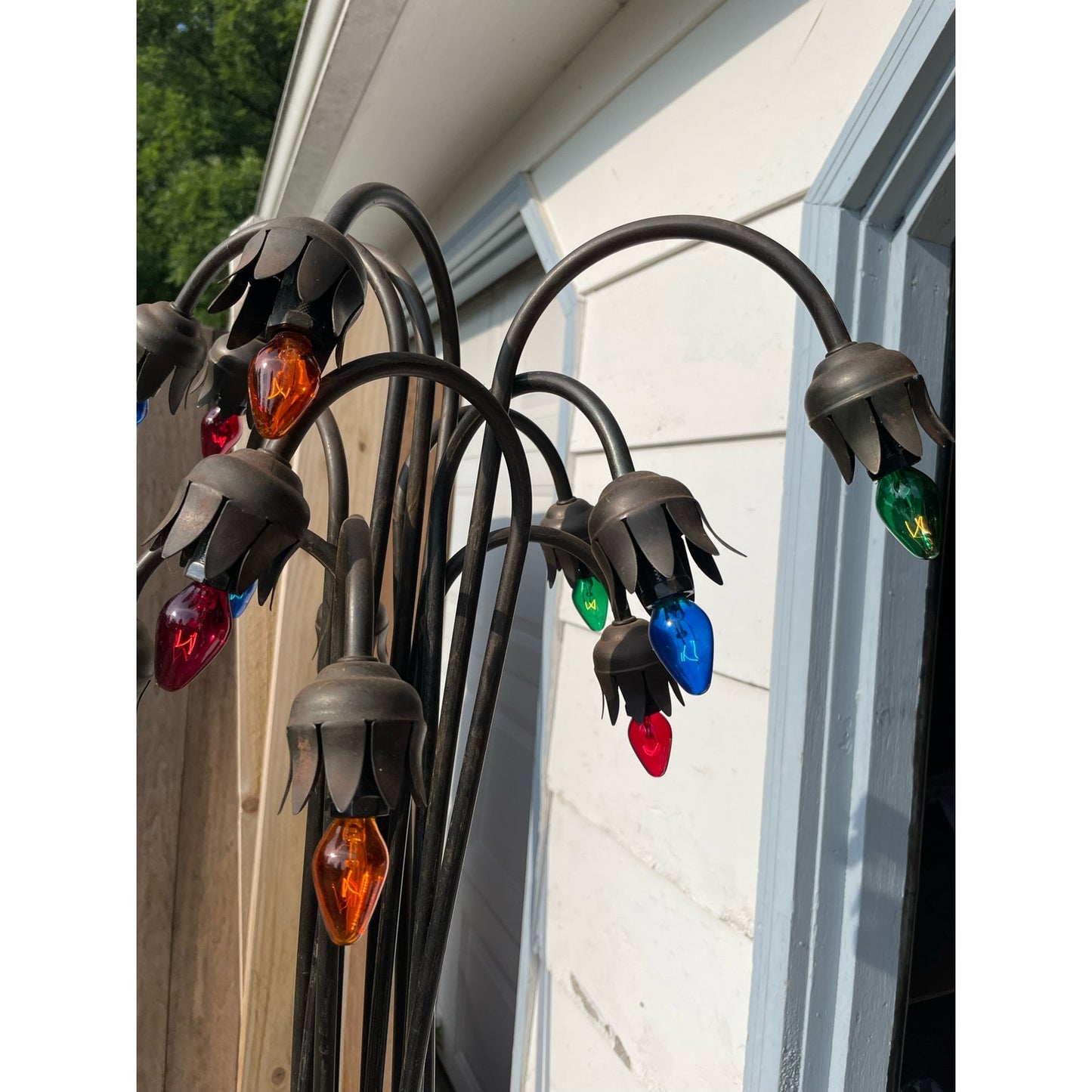 Vintage 61” Pond Lily Pad Floor Lamp Art Nouveau Modern Tiffany Style WORKS