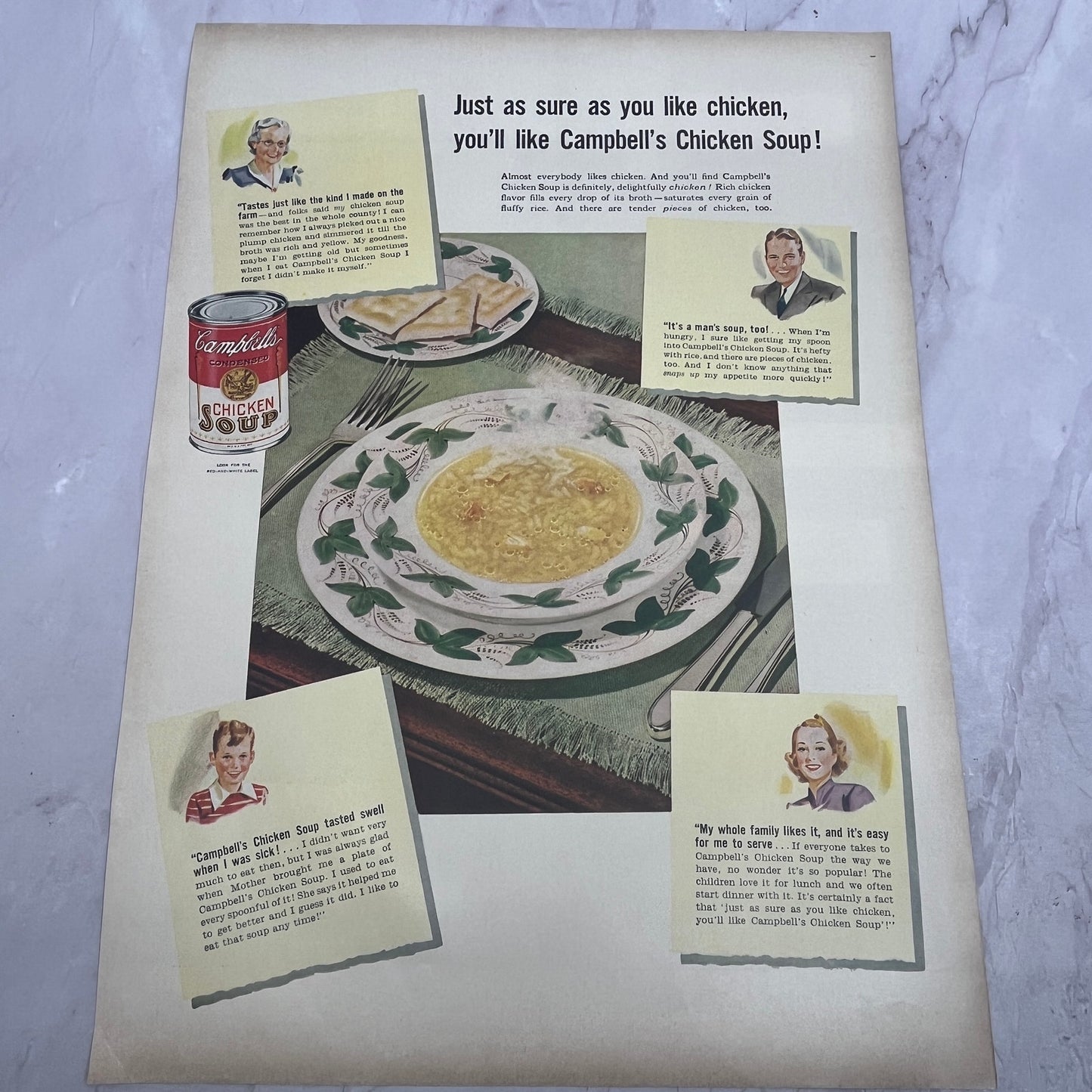 Campbell's Condensed Chicken Soup 1940 Ad V14-8