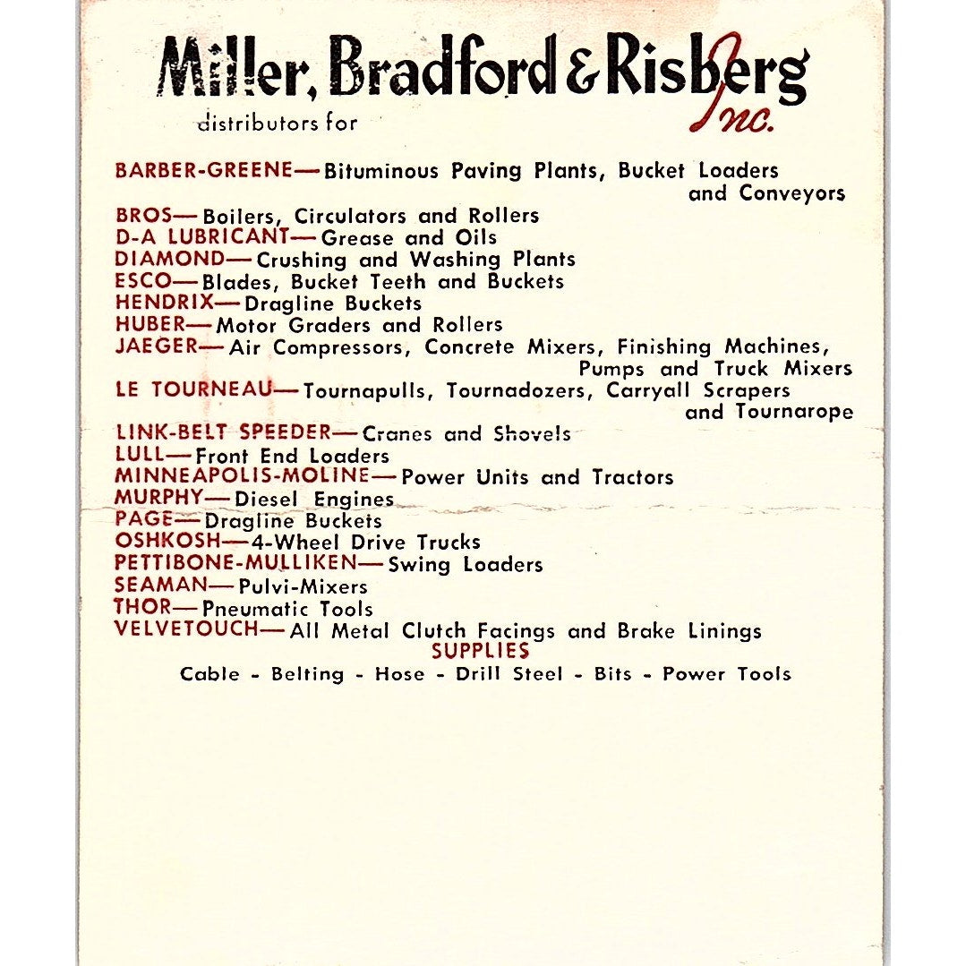 Miller, Bradford & Risberg Construction Eau Claire Madison Matchbook ML1-8