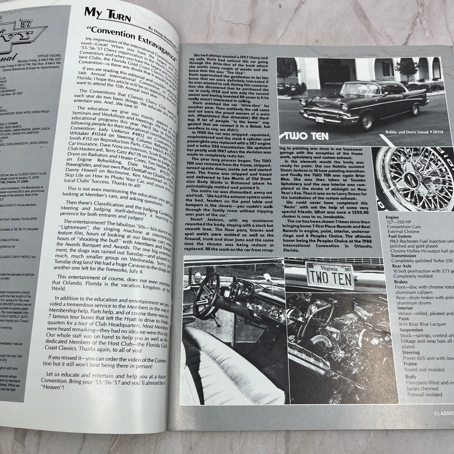 Bobby Snead People's Choice - '55, '56, '57 Classic Chevy World - Oct 1988 M31