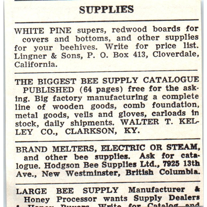 Norman Bee Co Italian Queens Ramer Alabama 1964 Magazine Ad AK5-S36