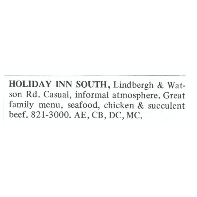 Holiday Inn South St. Louis 1971 Magazine Ad AD8-O1