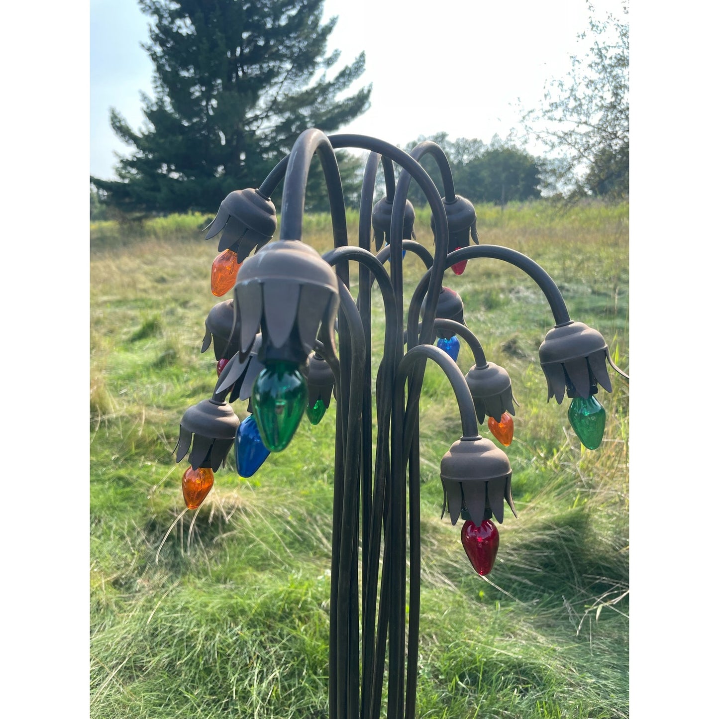 Vintage 61” Pond Lily Pad Floor Lamp Art Nouveau Modern Tiffany Style WORKS