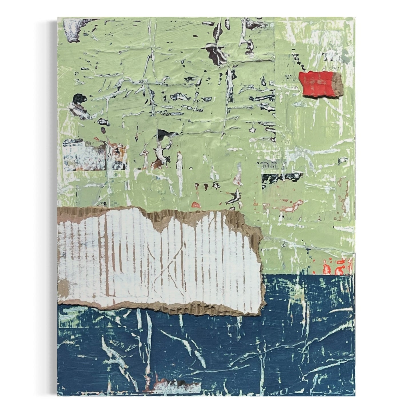 Original Mixed Media Modern Art Collage Painting 11x14 "Pardon"