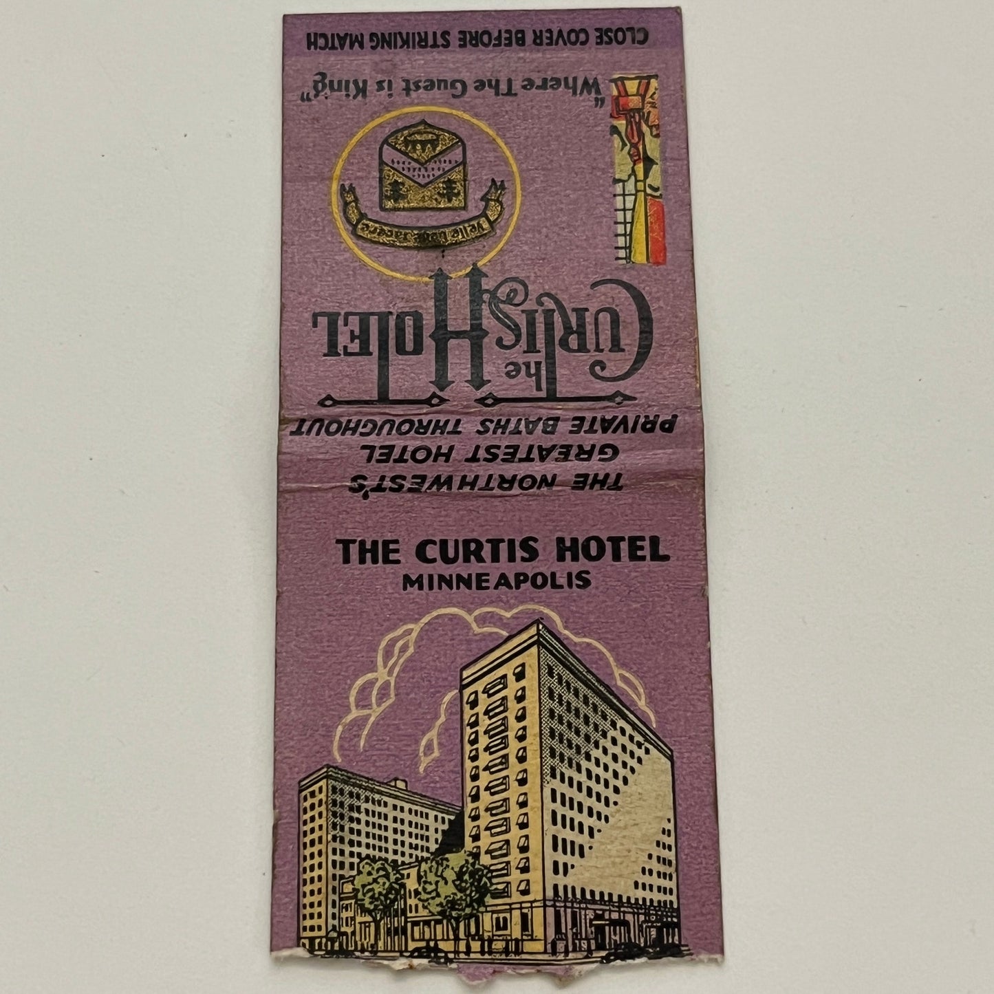 The Curtis Hotel Minneapolis Vintage Matchbook TB6-MB2-14