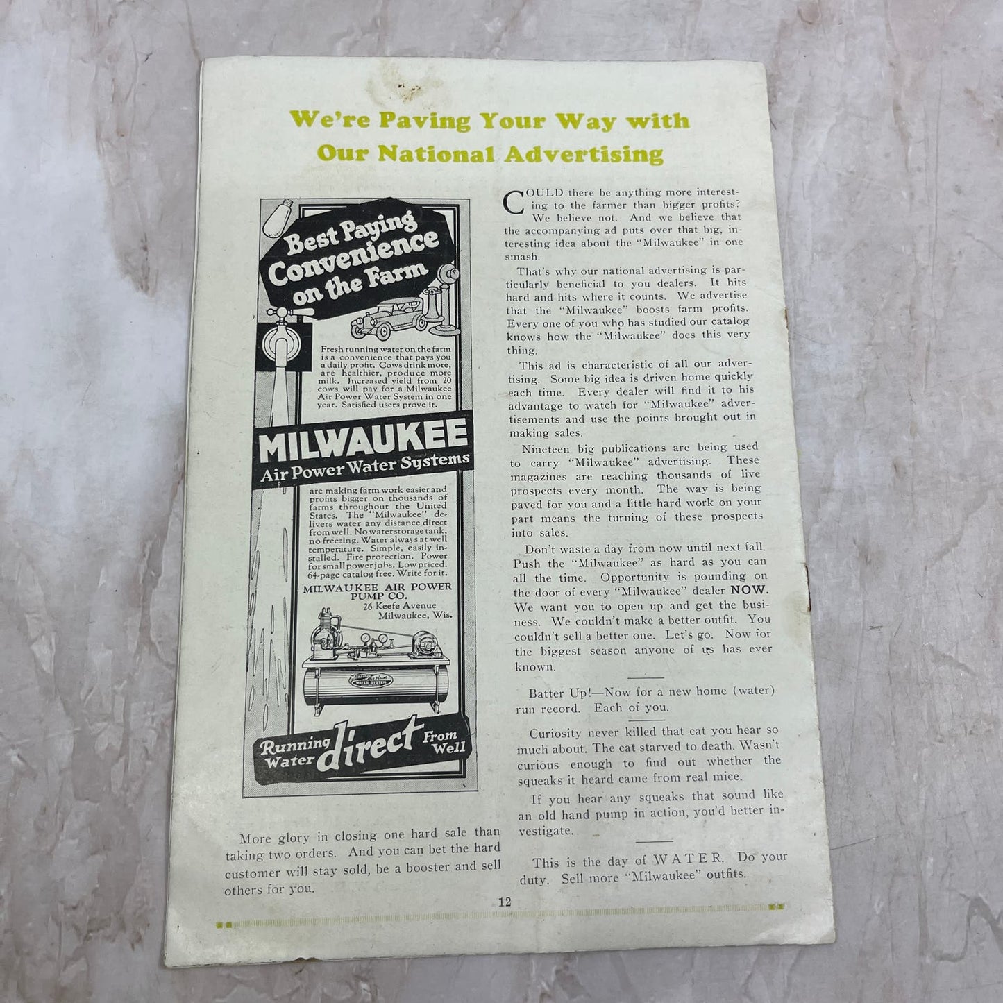 Milwaukee Air Power Pump Co Newsletter The WaterBoy May 1923 TG8-Z