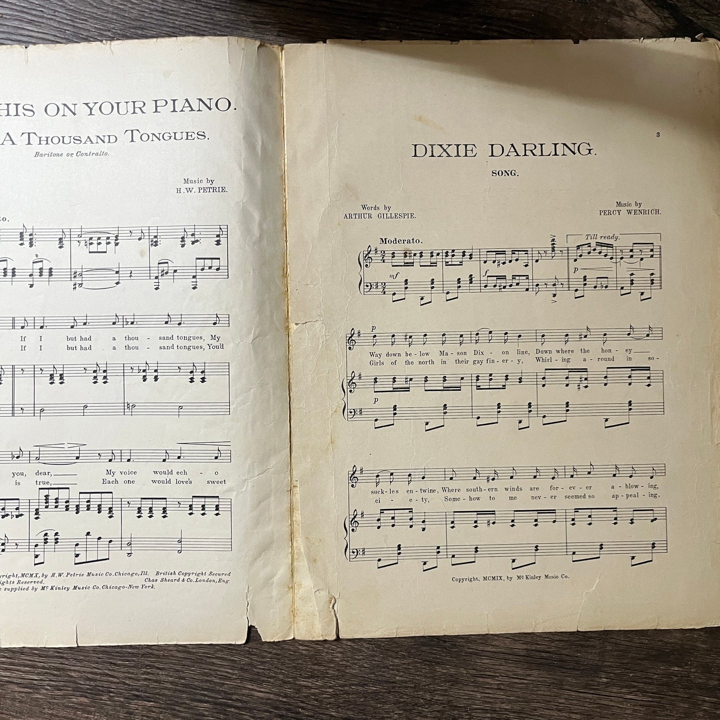 Dixie Darlings Two-Step Percy Wenrich 1910 Sheet Music V13