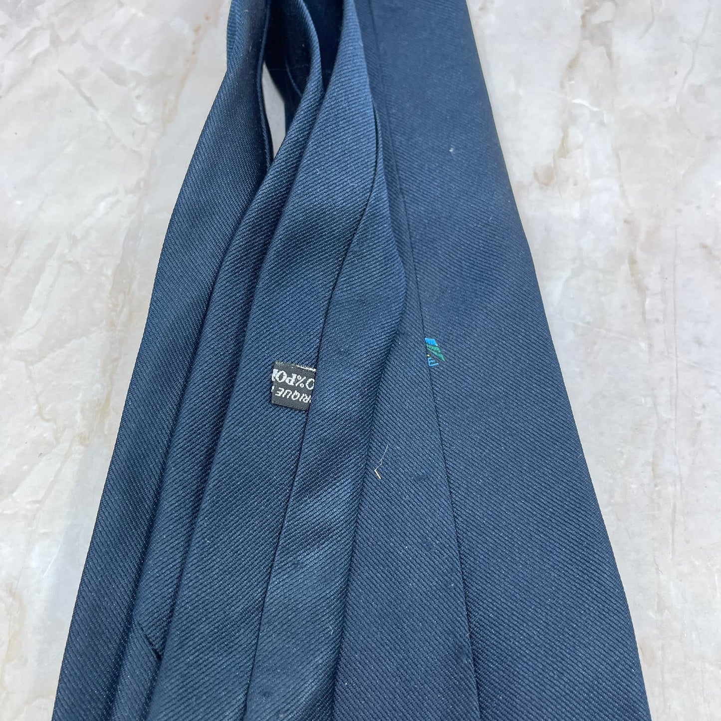 Retro Men's La Manche Embroidered French Polyester Blue Necktie Tie TG9-T2