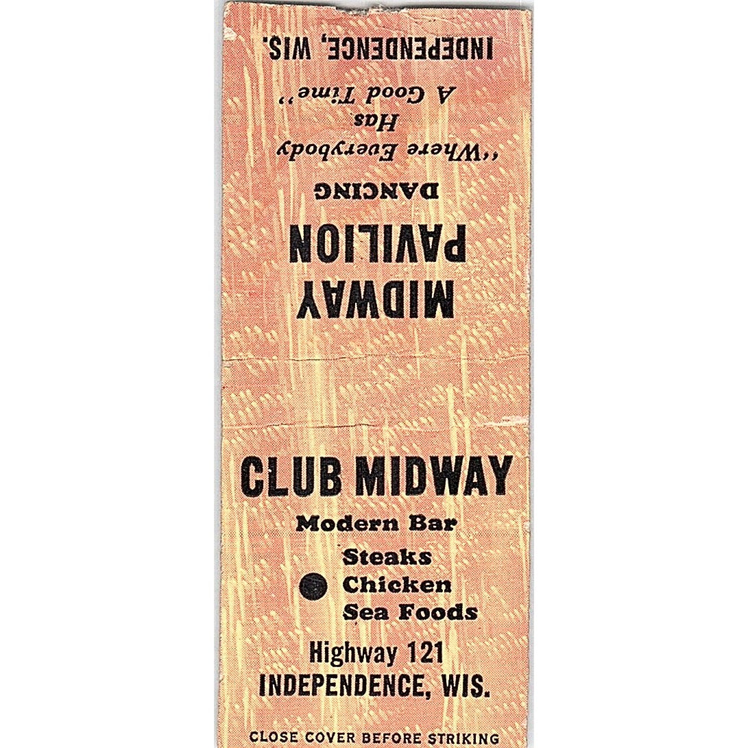 Club Midway Independence WI Vintage Matchbook Cover SF3-Y7