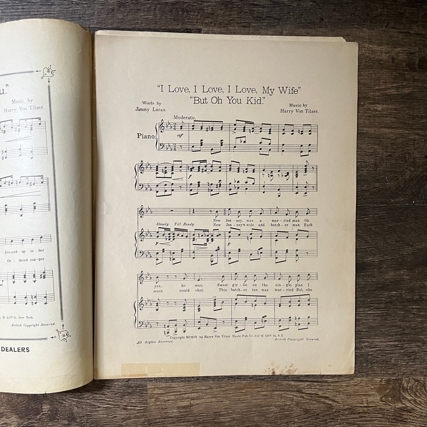 I Love I Love I Love My Wife But Oh! You Kid! Jimmy Lucas 1909 Sheet Music V13