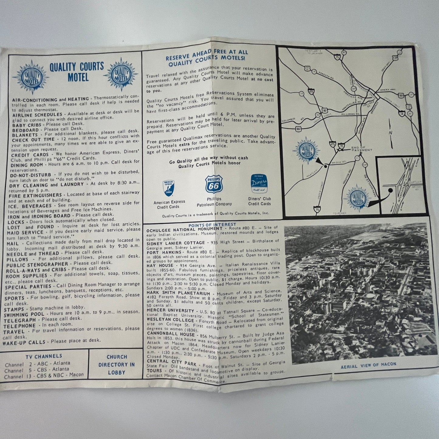 Quality Courts Motel Macon Georgia Vintage Welcome Leaflet J17