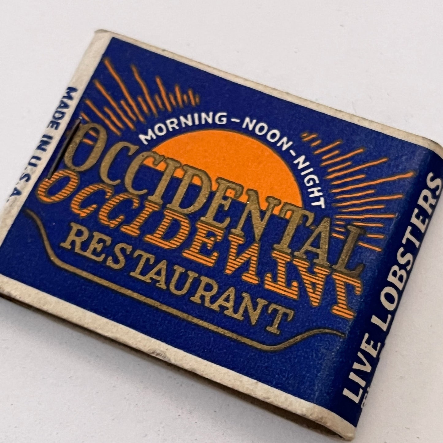 Occidental Restaurant Richmond VA Vintage Matchbook Cover TB8-MB3-1
