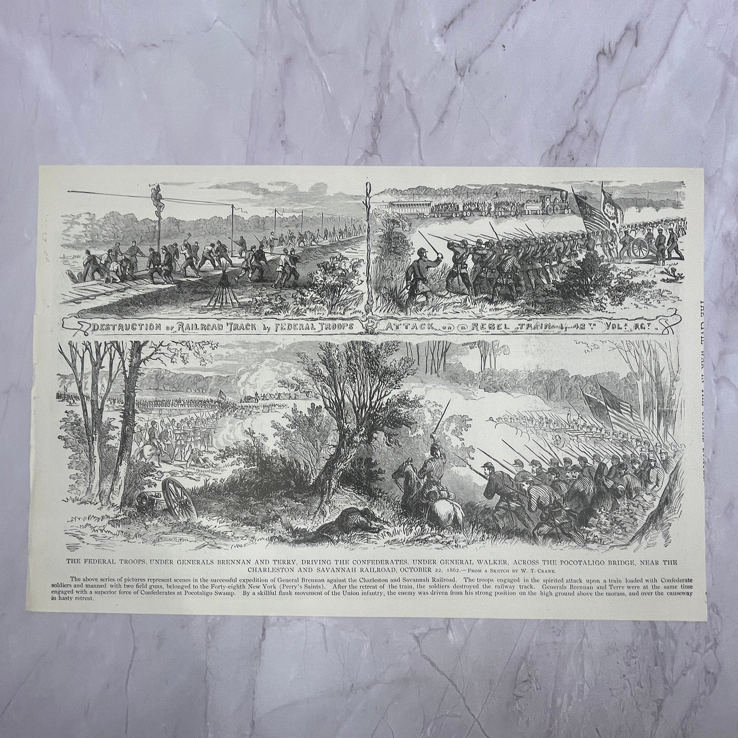 Burnside's Army Sumner's Right Grand Div. Crossing the Rappahannock 1890s V14-6