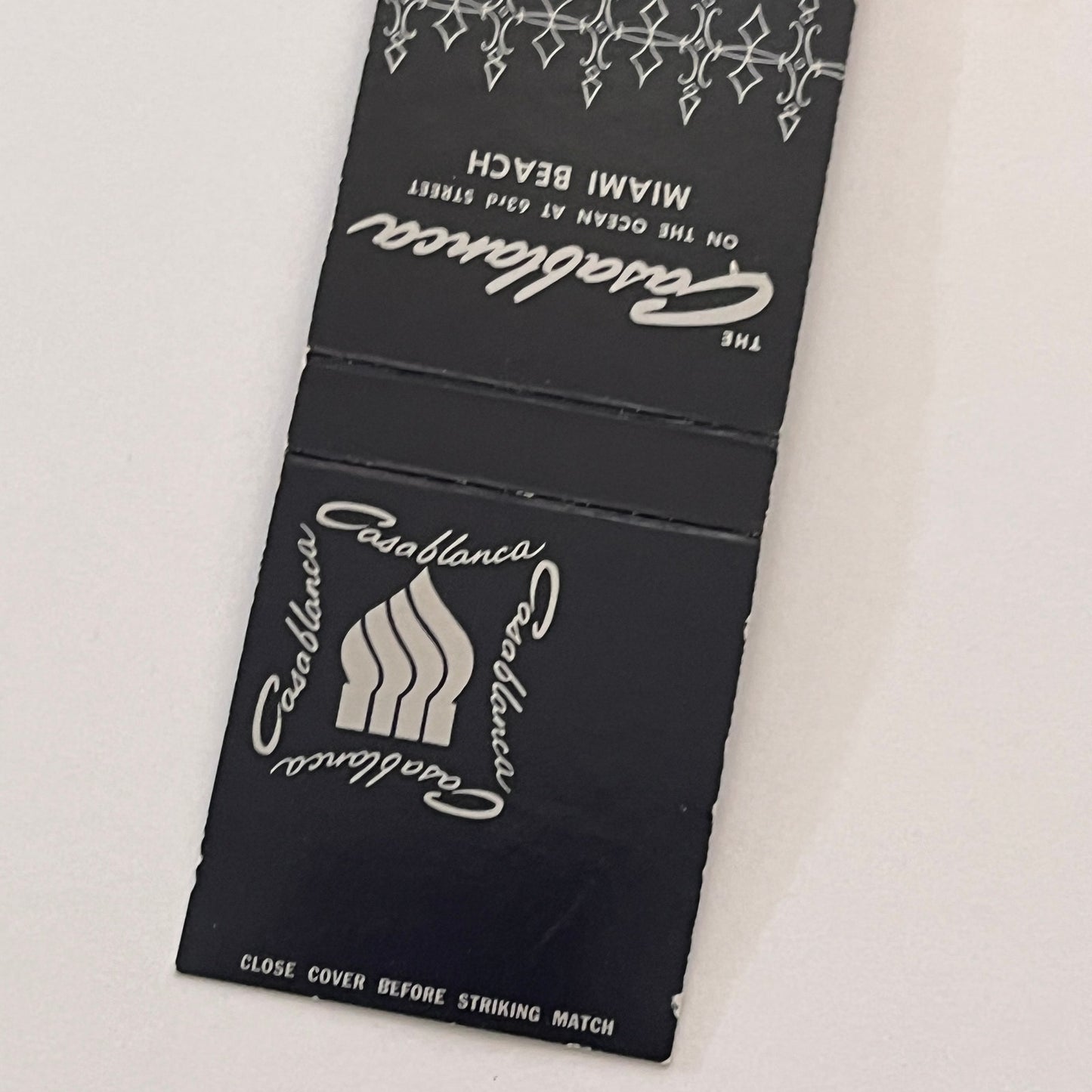 The Casablanca on the Ocean Miami Beach FL Vintage Matchbook Cover TB6-MB2-2