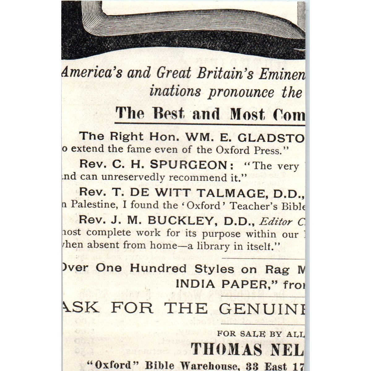 Dr. Guthrie's Select Works E.B.Treat NY c1890 Victorian Ad AE8-CH6