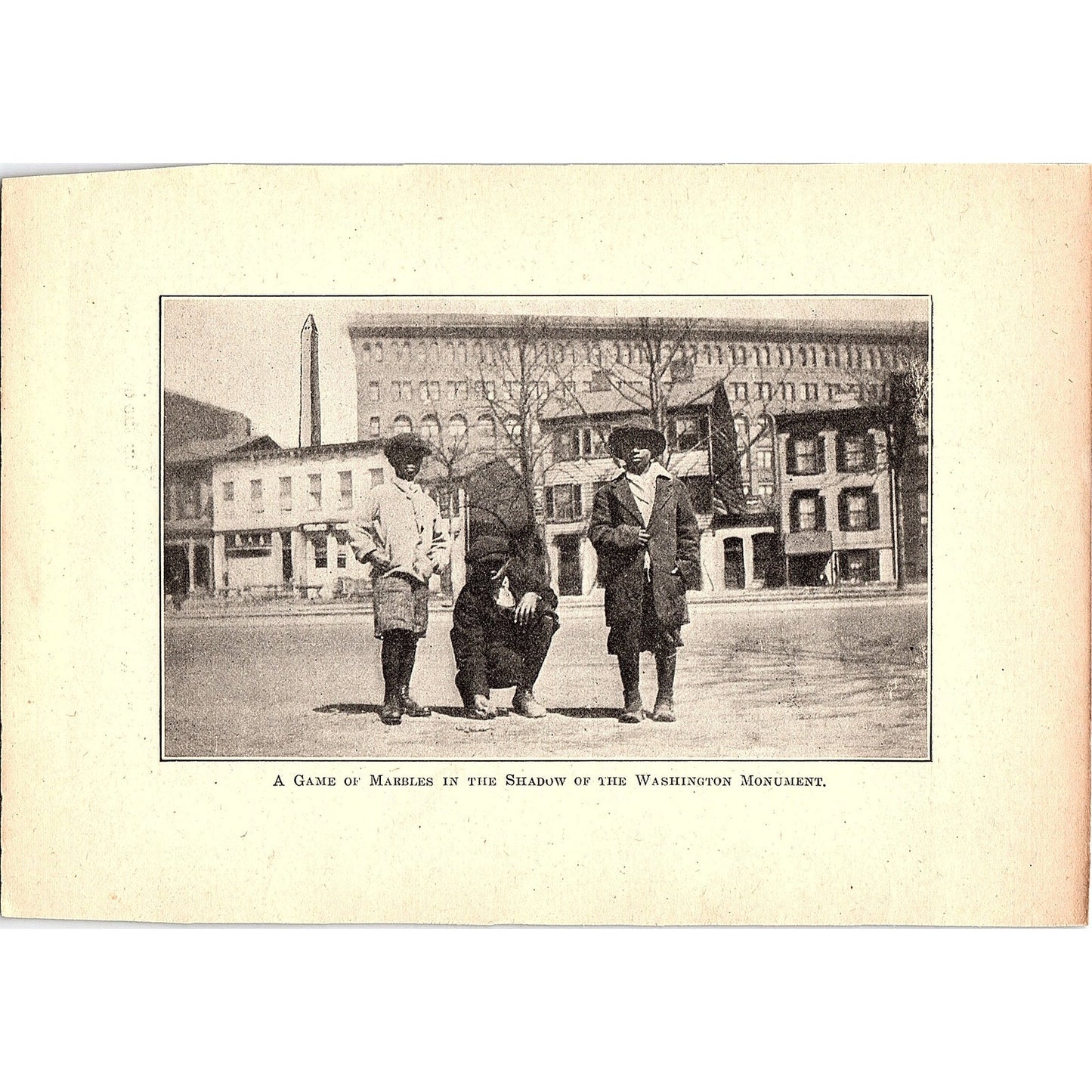 African American Boys Playing Marbles Near Washington Monument 1905 AG2-5