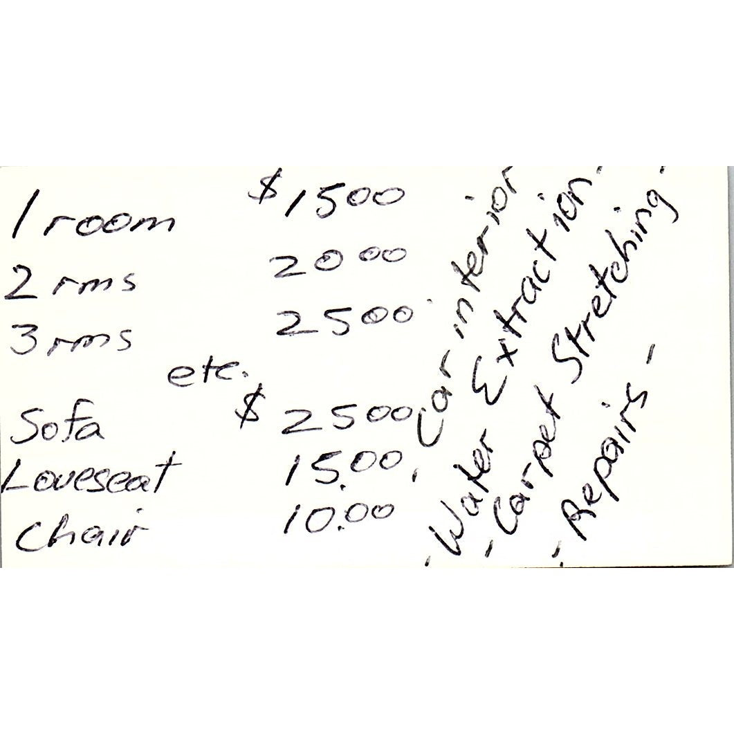 Gary Hodge Total Carpet Care Houston Vintage Business Card SC9-B3