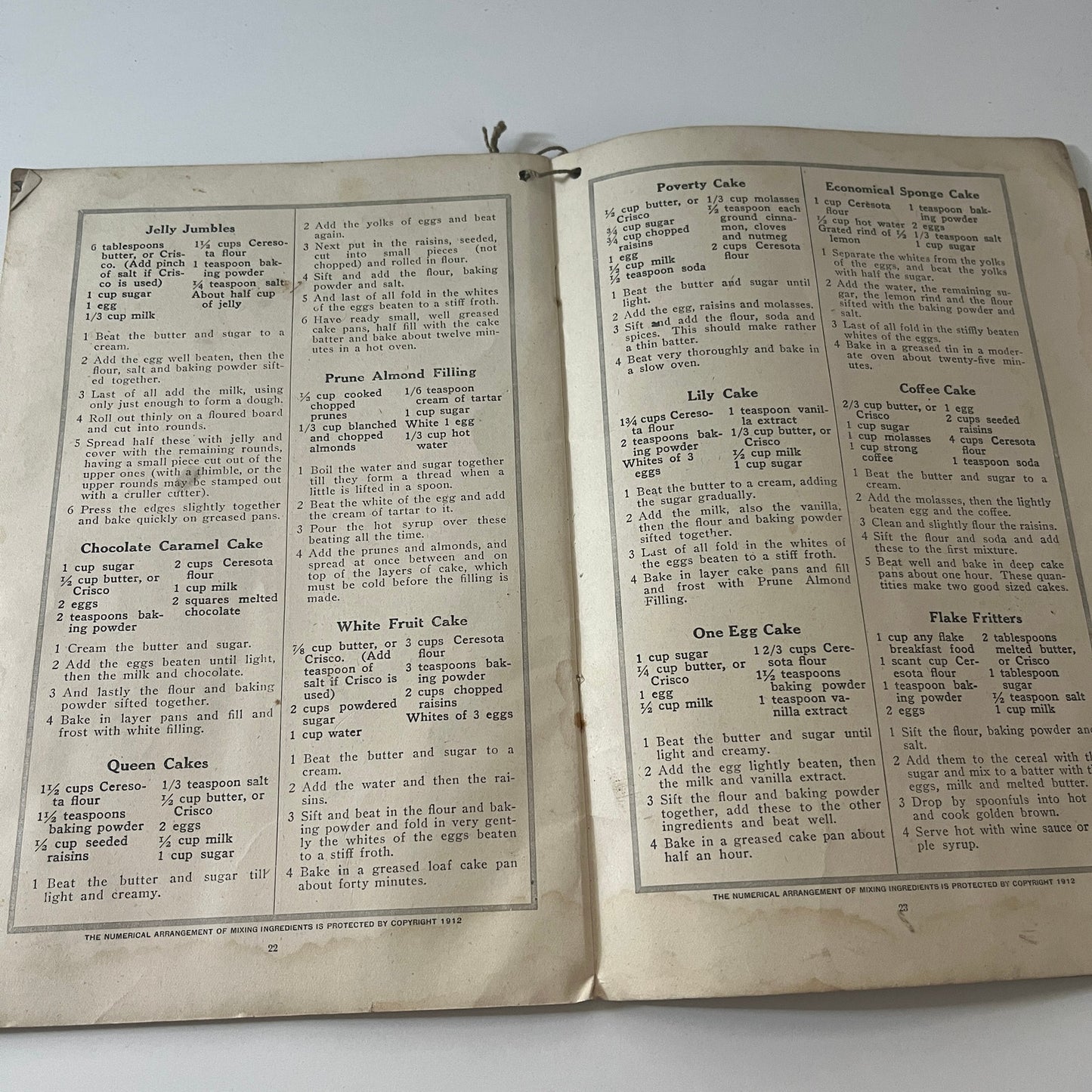 Ceresota Cookbook Northwestern Consolidated Milling Co Minneapolis 1912 TK2-XB1