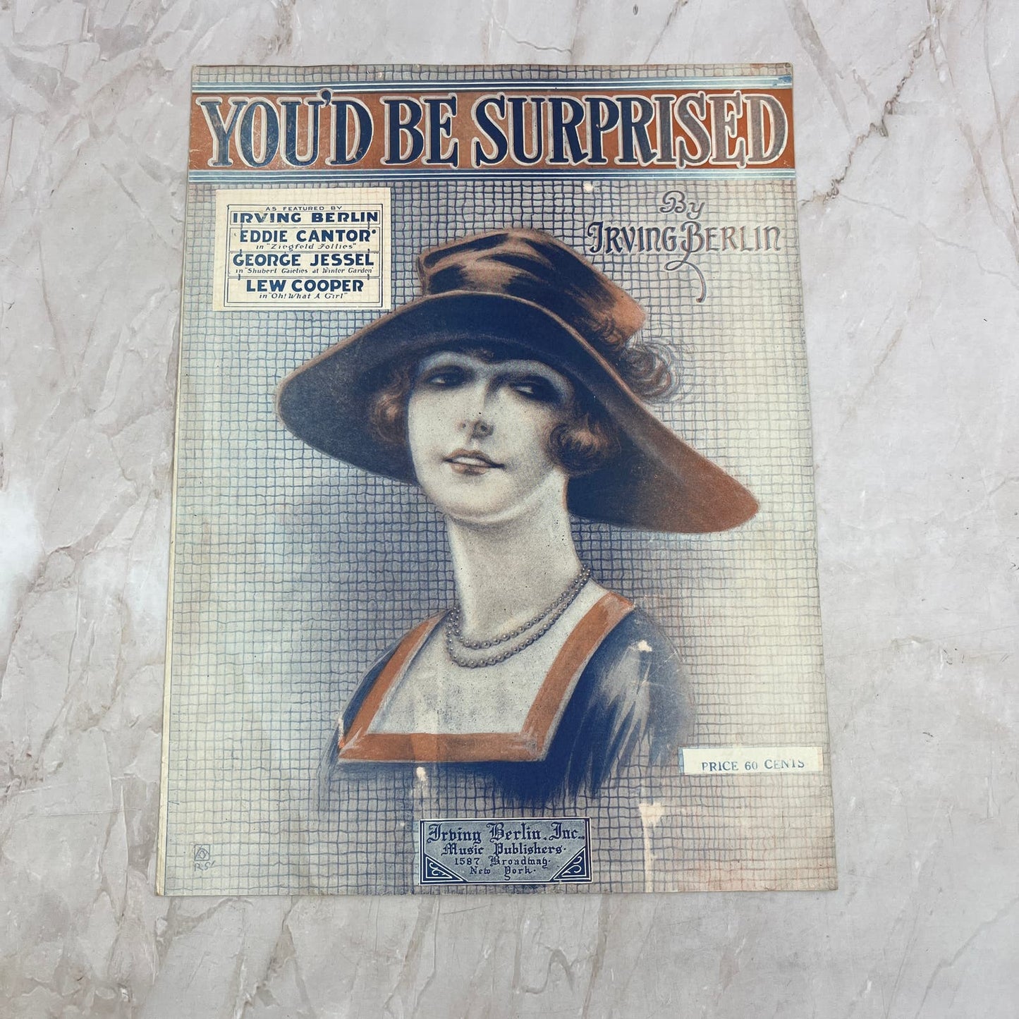 You'd Be Surprised Eddie Cantor Irving Berlin 1919 Sheet Music FL6-9