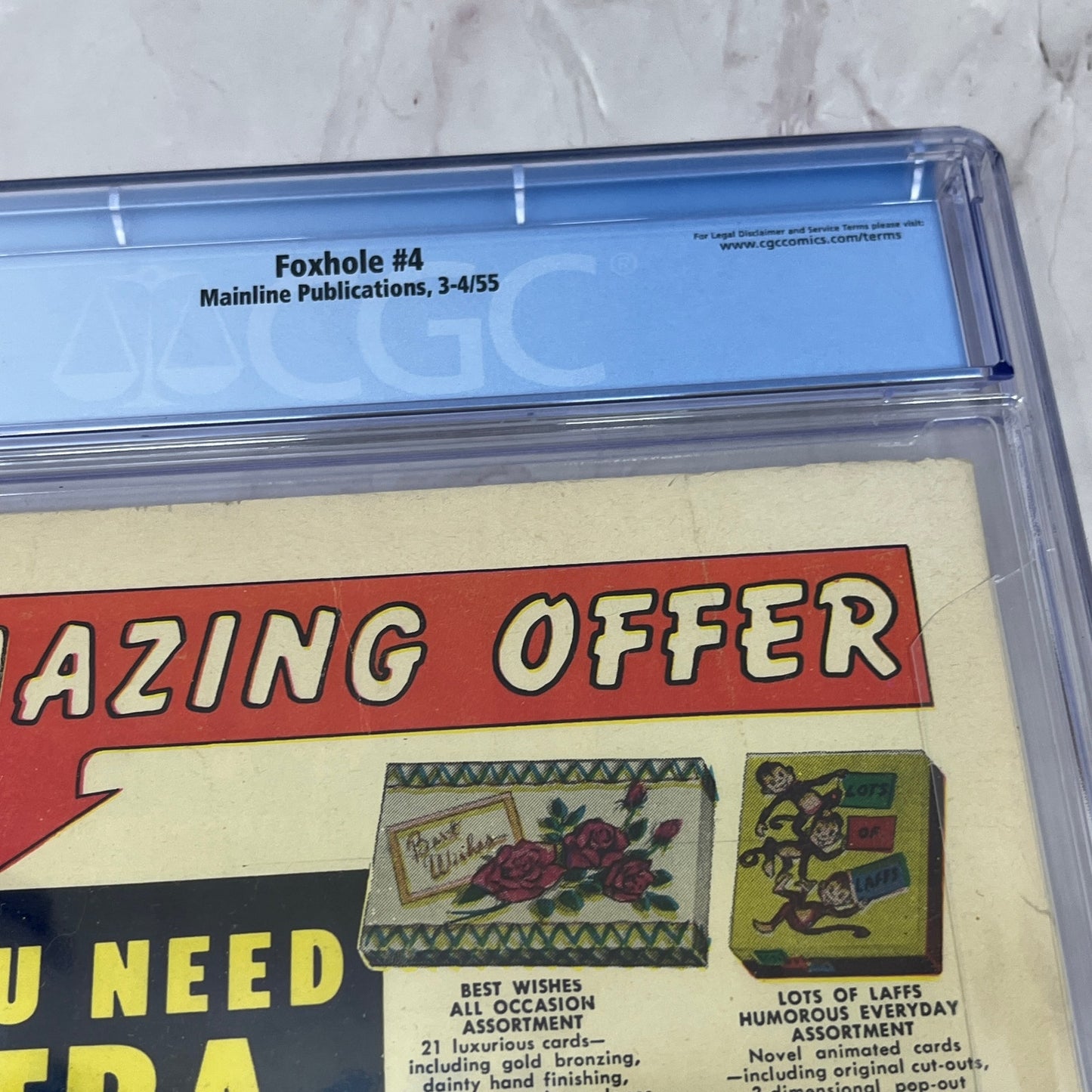 Foxhole #4 1955 CGC 4.5 White Pages Jack Kirby Cover